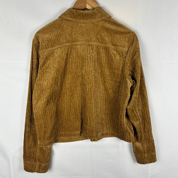 J. Jill Womens Corduroy Shirt Shacket Jacket Sz M Tan Lightweight Cropped Grunge - Picture 4 of 11
